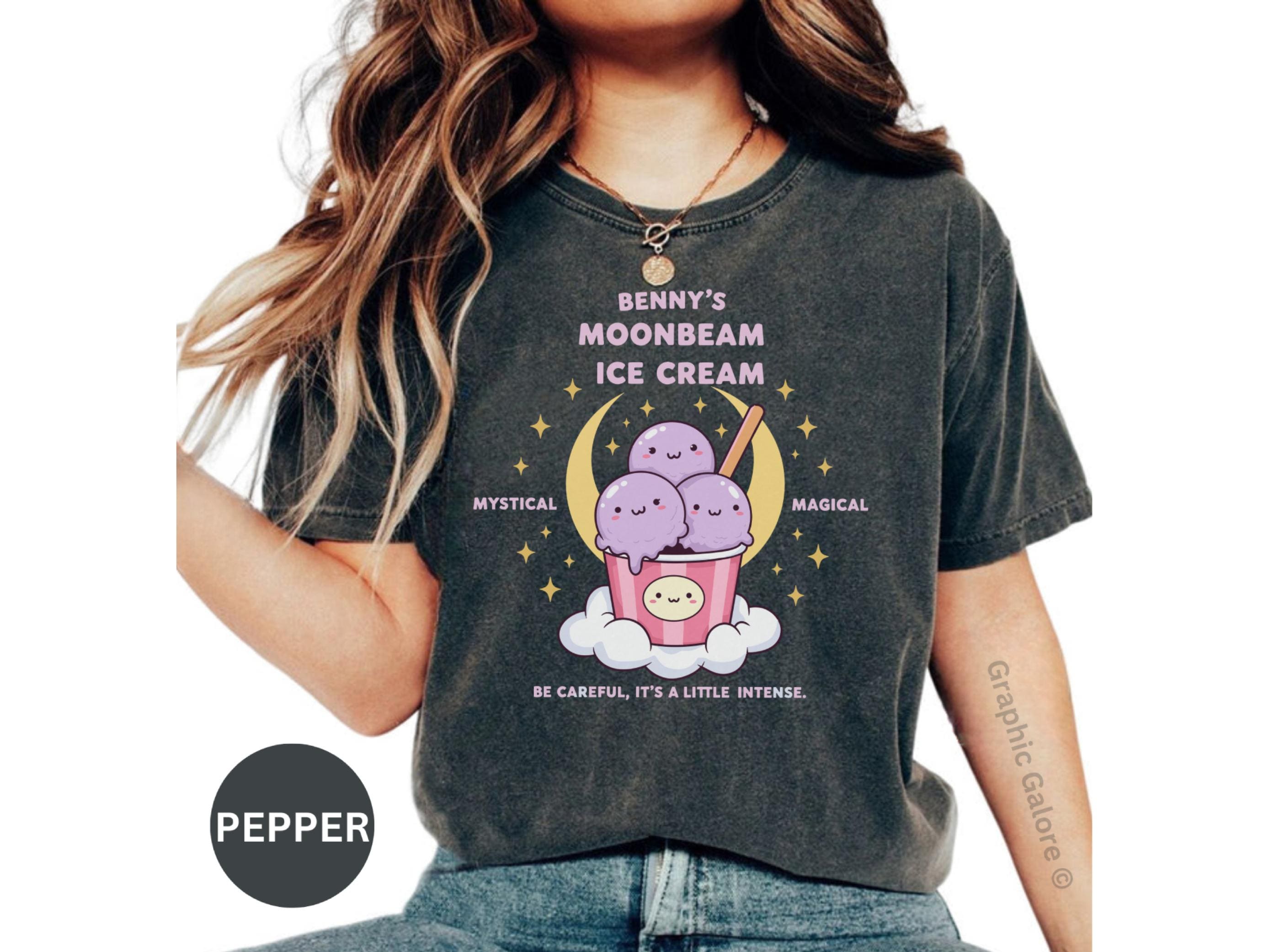 T-Shirt Donna In Cotone Fiammato Con Stampa Gelato - Idea Regalo Originale - Girocollo