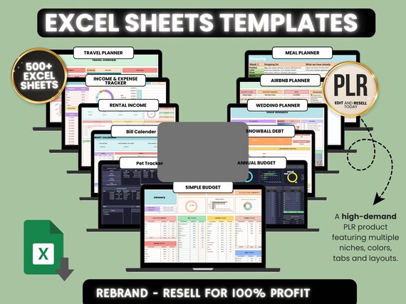 PLR Budget Planner Bundle, Editable Google Sheets Template, Resell Rights Digital Planner, Business Budget Spreadsheet, Commercial Use