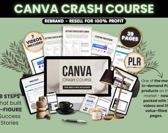 Canvaの集中講座＆トレーニング用PLR編集可能テンプレート｜初心者向けデザインガイド＋ビデオレッスン｜再販権