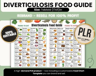 憩室症の食事ガイド 食事プランナー Canvaテンプレート PLR 高繊維食
