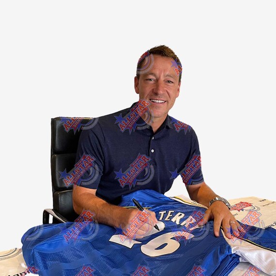 John Terry Signed Chelsea Football Shirt 1998 Retro Home