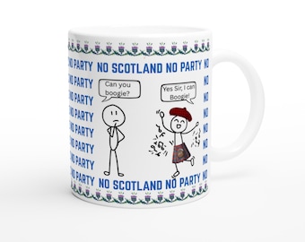 Schottland-Fußballbecher, „Yes Sir I Can Boogie“-Becher, „No Scotland No Party“-Geschenk, Lustiger schottischer Kaffeebecher, Geschenk für Schottland-Fans