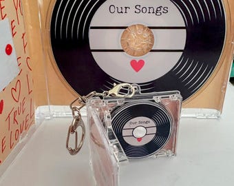 Benutzerdefinierte Mini-CD-Schlüsselanhänger, NFC-Wiedergabeliste, personalisierte Album-Hülle, Muttertagsgeschenk.