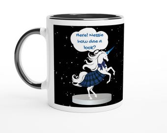 Schottischer Einhorn-Becher | Lustiges schottisches Geschenk | Niedlicher Nessie-Becher | Kaffeetasse mit schottischem Humor | Geschenk für Schottland-Fans