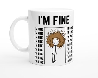 „Mir geht's gut“-Kaffeebecher | Becher für Kenner | Sarkastischer Bürobecher | Geschenk für Introvertierte | Lustiges Geschenk