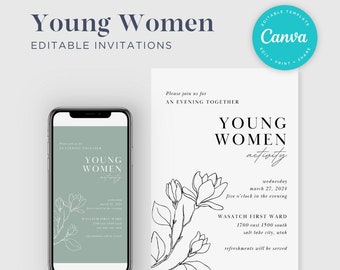 EDITABLE Young Women Invitation