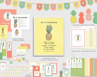 Young Women Camp Kit - Girls Camp - Be a Pineapple - Instant Download - Camp Posters - Handouts - Camp Binders - Gift Tags