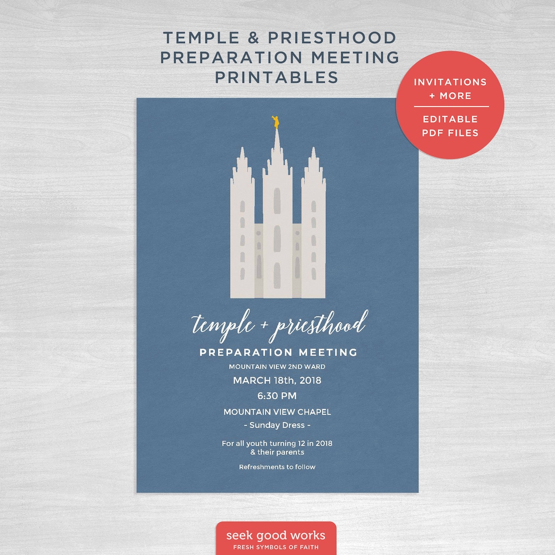 Temple and Priesthood Preparation Invitations Programs and - Etsy