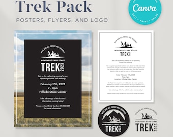 Pioneer Trek Pack Logo, Journal,  Poster, Shirt, Sticker for Stake and Ward