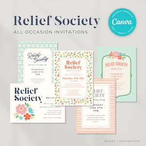 Relief Society Invitations | Pack #3 | Handouts | Announcement | Relief Society Activity | Relief Society Meeting