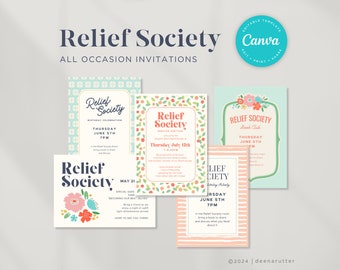 Relief Society Invitations | Pack #3 | Handouts | Announcement | Relief Society Activity | Relief Society Meeting