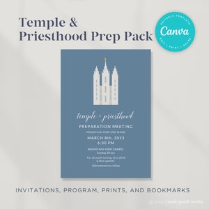 Temple and Priesthood Preparation Invitations, Programs, and Printables