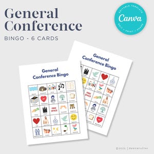 Bingo de la Conferencia General / Tarjetas de bingo LDS / Juegos de la Conferencia / Actividad de la Conferencia