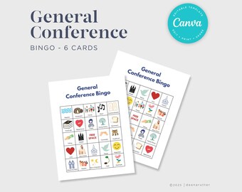 Bingo da Conferência Geral | Cartões de Bingo SUD | Jogos da Conferência | Atividade da Conferência