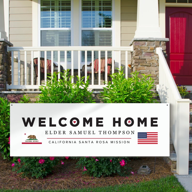 Editable Missionary Welcome Home Banner With Flags | Welcome Home Sign ...