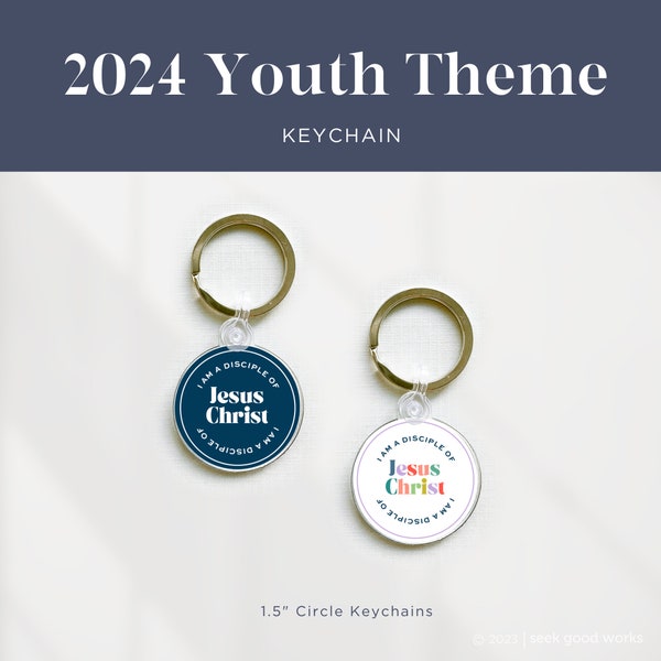 2024 LDS Youth Theme Keychain "I am a disciple of Jesus Christ" for Youth, Missionary, Primary Children, Latter Day Saint Gift