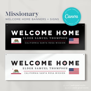 Editable Missionary Welcome Home Banner with Flags | Welcome Home Sign | Airport Posters l Any Country