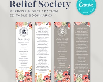 Relief Society Bookmarks - Declaration and Purpose of Relief Society