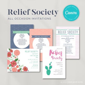 Paquete de invitaciones de la Sociedad de Socorro n.º 2 / Folletos / Anuncio / Actividad de la Sociedad de Socorro / Reunión de la Sociedad de Socorro