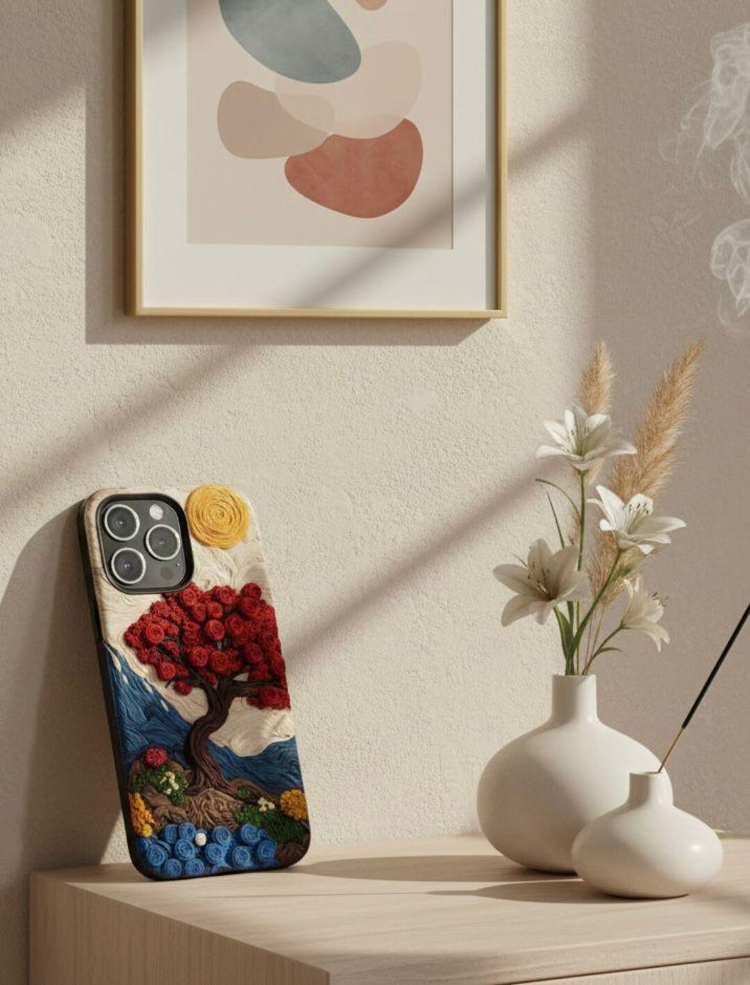 Textile Style Cherry Blossom Tree, Protective Magsafe Compatible, Case ...