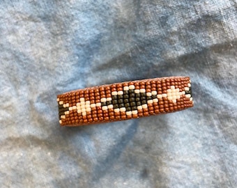BC-20, handmade Native American inspired adjustable beaded  cuff bracelet