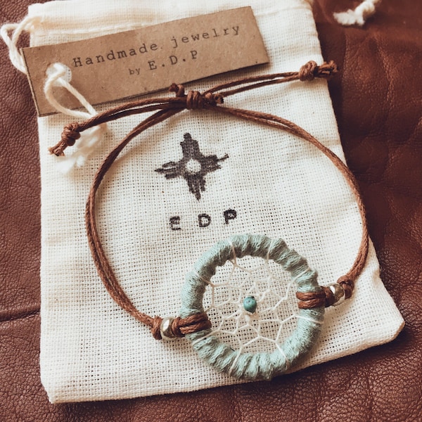 DCB-05, handmade eco-friendly dreamcatcher bracelet