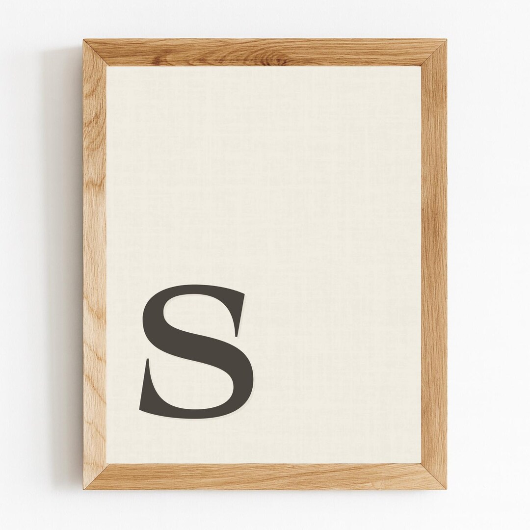Lowercase Alphabet Letter Wall Art – Neutral Nursery Letter Print (oat ...