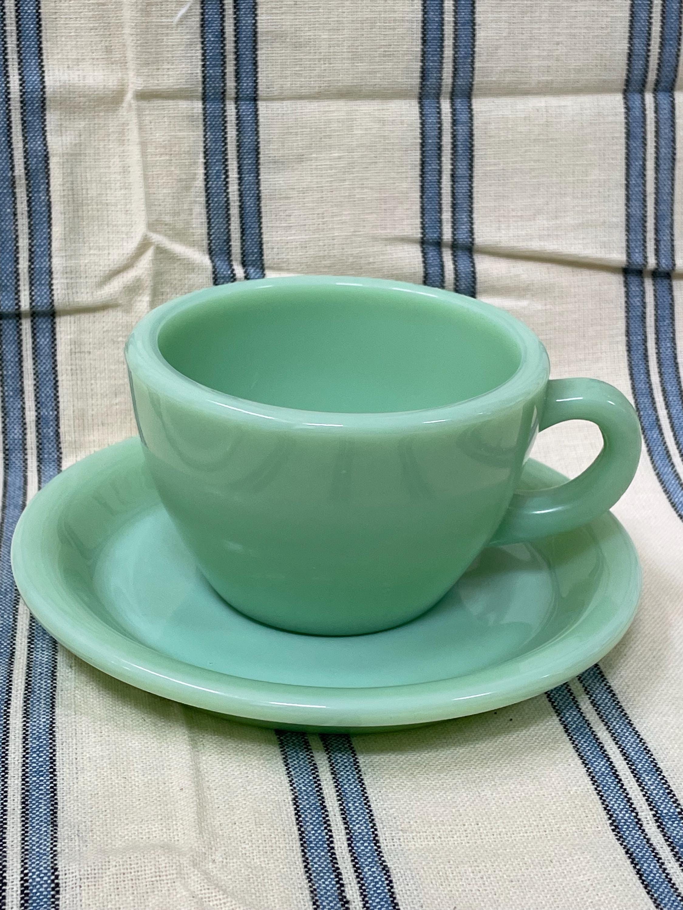 Fire King Jadeite Cup and Saucer - Etsy Fire King Jadeite Cup and Saucer - Etsy