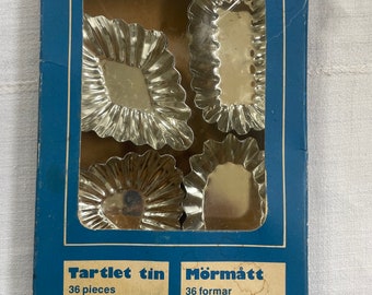 Vintage Collection 24 Swedish Tart Tins Molds - Upcycling - Rustic Kitchen - Shabby Chic - French Country - Rustic Wedding Votive