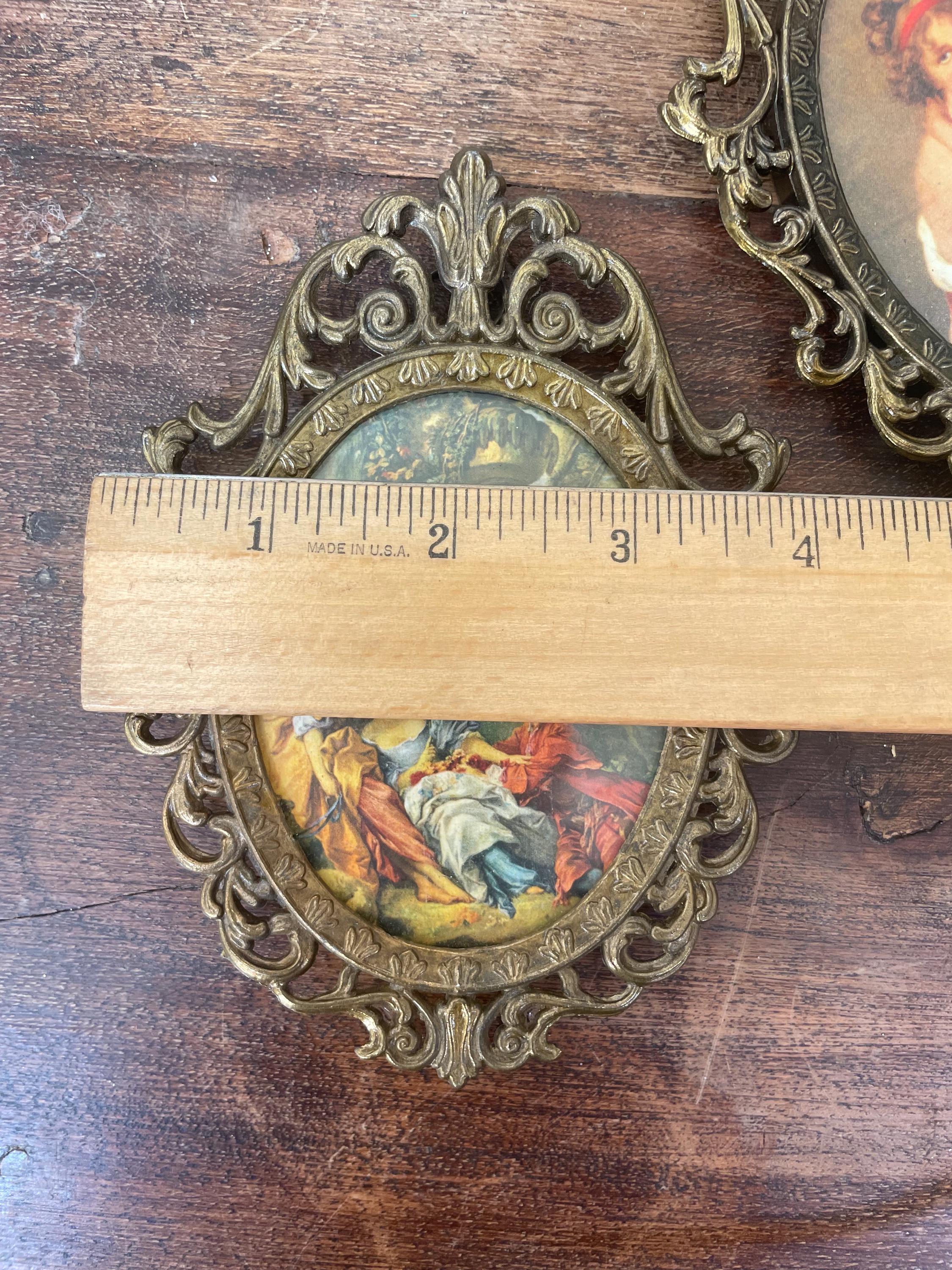 Vintage Set of Petite Beautiful Italian Ornate Metal Frames Vintage Set of Petite Beautiful Italian Ornate Metal Frames