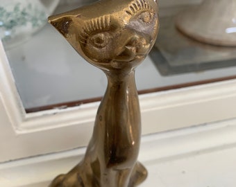 Vintage Brass Kitty  - Cat