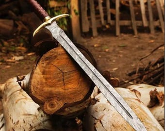 Réplica da Espada Viking Ragnar feita à mão, de alta qualidade, em aço JonSnow, com bainha. O melhor presente para colecionadores, ideal para o Natal e para homens.