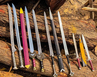 Espada de Thranduil do Senhor dos Anéis, Espada do Rei Élfico, Espada Narsil do Rei Elessar, Espada do Senhor dos Anéis, Espada Herugrim do Rei Théoden, Espada Ferrão.
