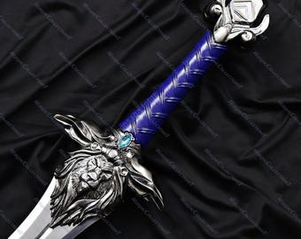 Réplica artesanal da espada da Guarda Real de World of Warcraft – Cabeça de Leão de Anduin Lothar