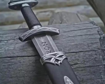 Handmade King Ragnar Lothbrok Viking Sword – Handcrafted Authentic Norse Replica with Scabbard, Perfect for Collectors and Special Occasions