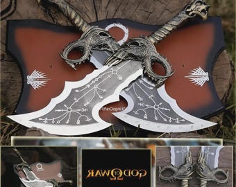 God of War Blades of Chaos Metal God of War Blades of Chaos Sword Twin Blades and Kratos Axe Cosplay Gift Idea Christmas Gift for Husband