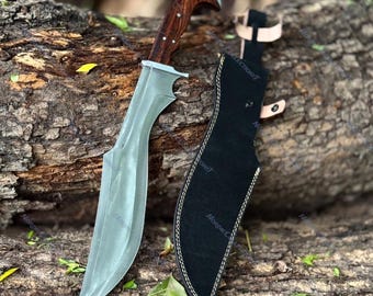 Faca Kukri de aço carbono feita à mão, faca tática de caça e acampamento, presente personalizado, presente de aniversário, presente de Natal