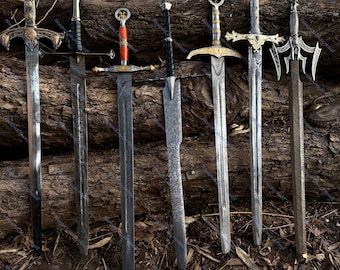 Espada Viking Medieval de aço Damasco feita à mão com couro, espada Viking, espada Monograma, espada sagrada Templária, presente de Natal para ele