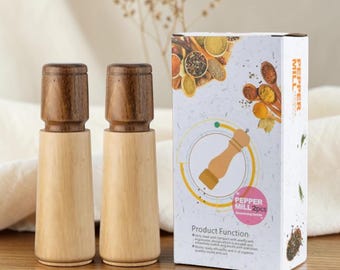 Solid Wood Retro Pepper Grinder – Manual Sea Salt Mill