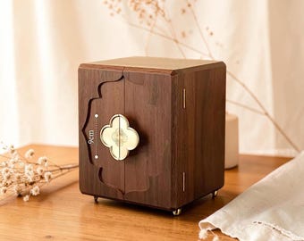 Handmade Walnut Jewelry Box: Rustic Wooden Keepsake Chest