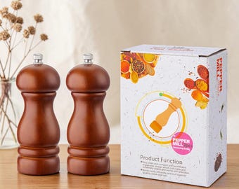 Macinapepe in legno di noce nero, macinasale manuale, regalo per la festa del papà