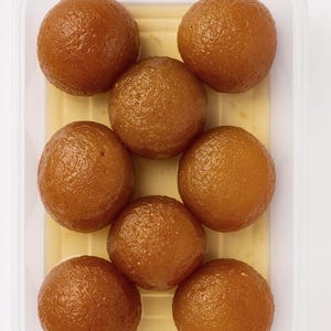 30-pack Meetha Magic Suji Gulab Jamuns | Skuldfri oljefri munk Mithai | Sirapsinfuserad indisk dessert | Festlig godbit till Eid Diwali