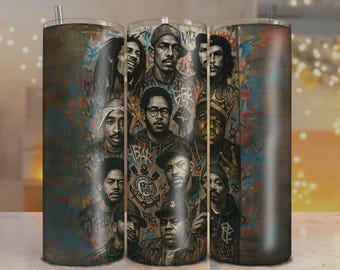 Hiphoplegendes Tumbler Wrap: rappictogram graffitiontwerp (digitale png-download)