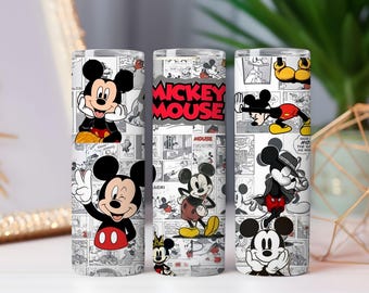 Cartoon Mouse 20oz Tumbler Wrap: Vintage Retro Design (PNG Digital Download)