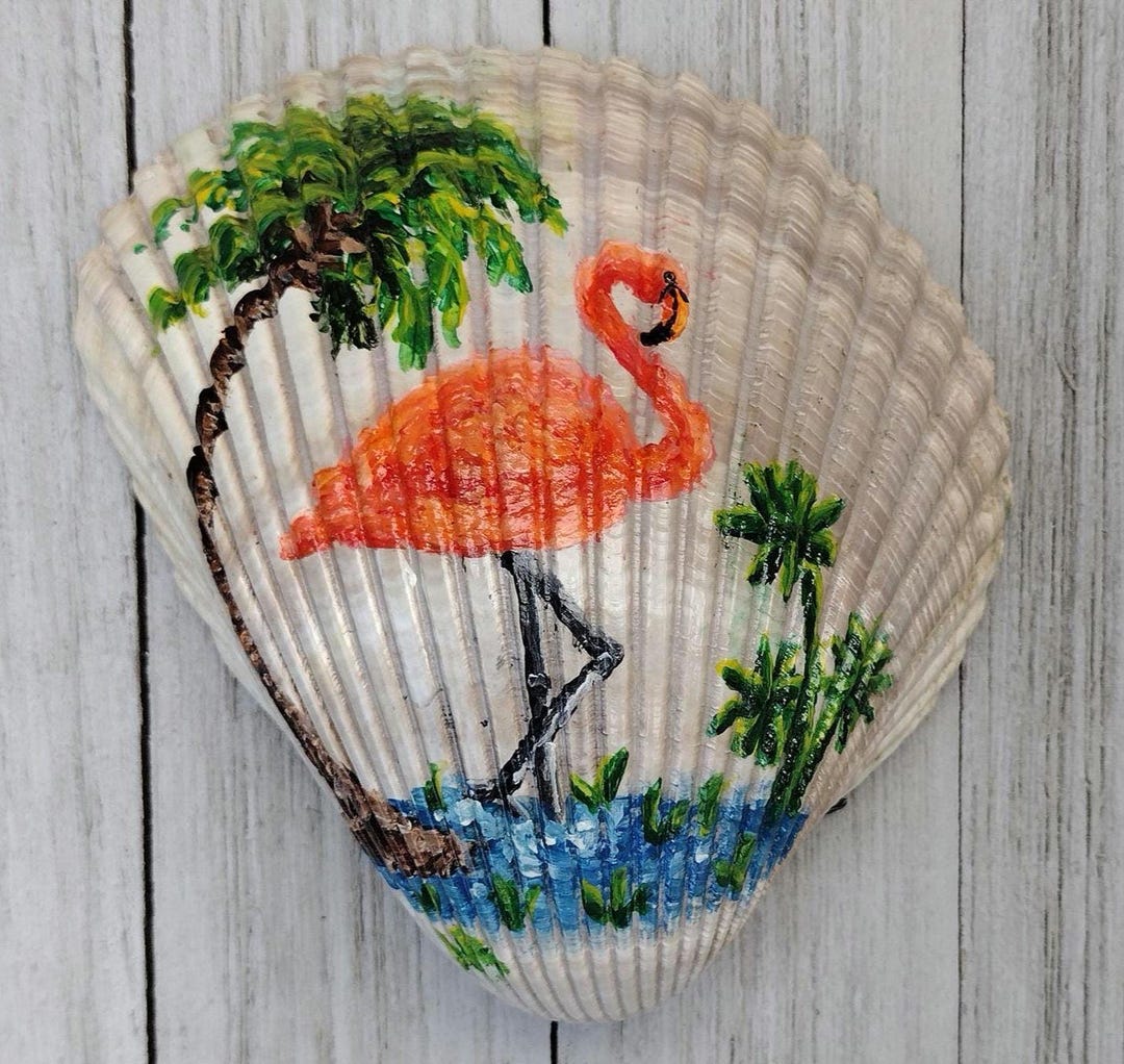 Haa Shells Flamingo Hand-painted on Shell - Etsy