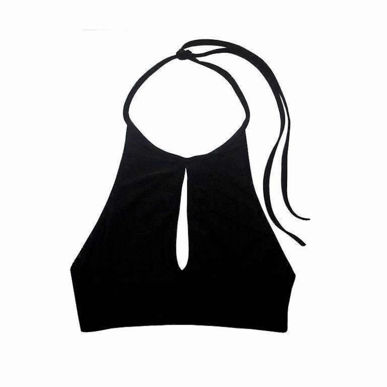 Keyhole halter bikini high neck bikini top cutout bikini Etsy