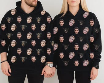 Custom Face Hoodie, Personalized Photo Hoodie, Funny Gift for Him Her, Custom Picture Sweatshirt, Face Print Hoodie, Portrait from Photo