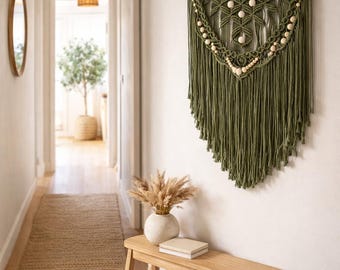 Giant macrame wall hanging