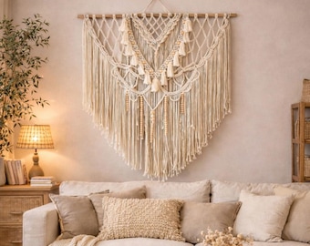 Giant macrame wall hanging