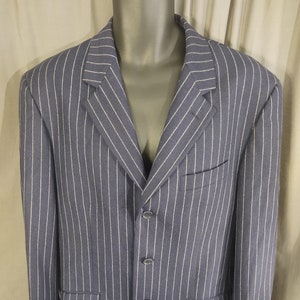 Vintage Cheap and Chic by Moschino wool navy chalk strip suit from the 1990s image 2